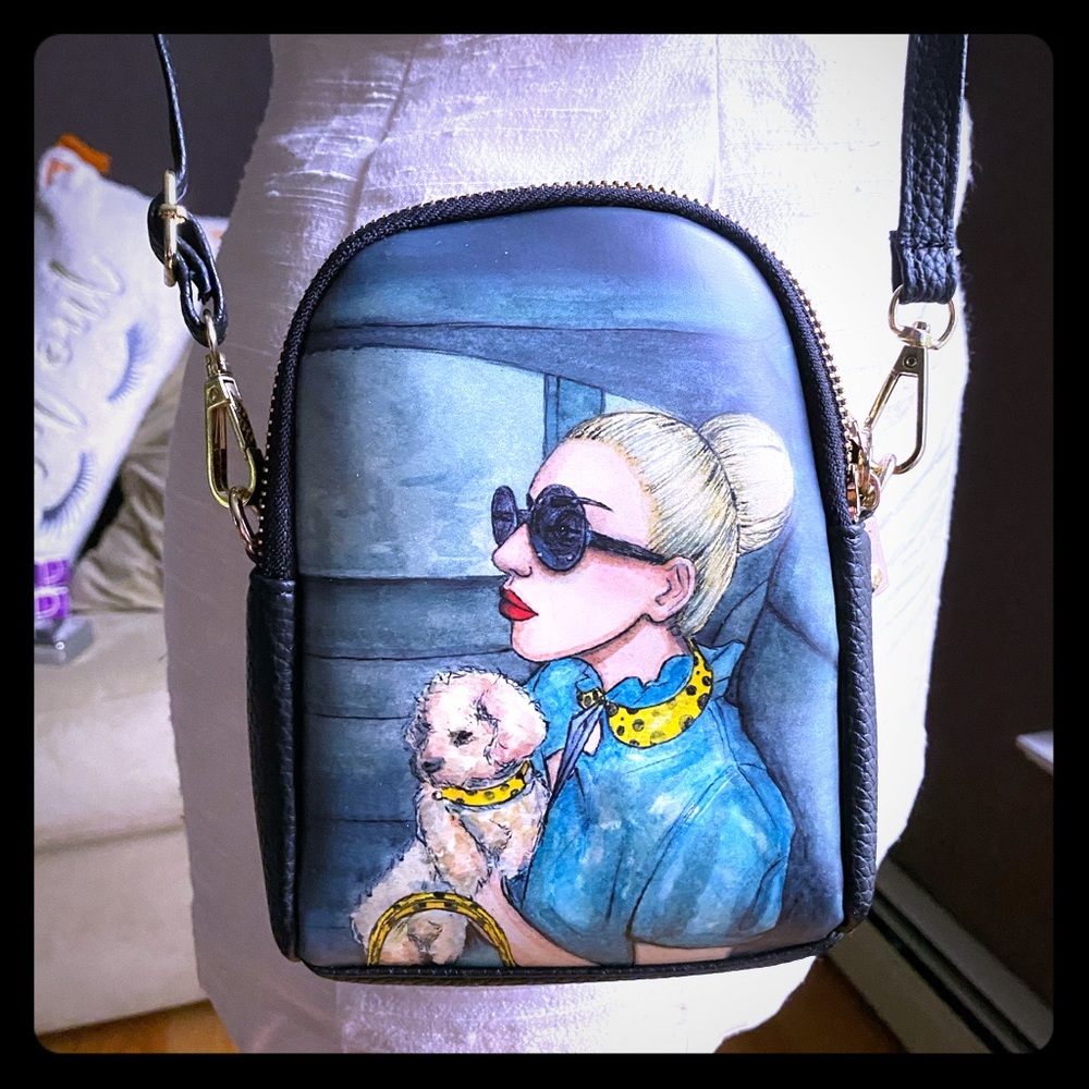 Posh woman and dog crossbody bag